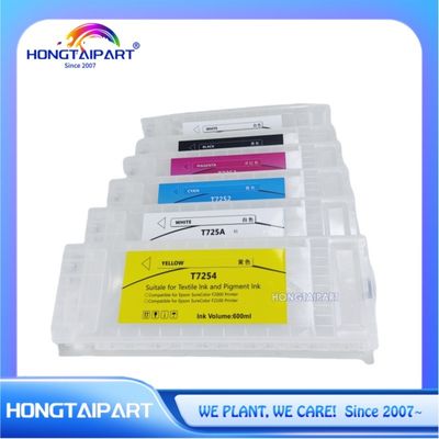 Ink cartidge T725A T725A T7251 T7252 T7253 T7254 600ml 6PCS Empty Refillable Ink Cartridge 600ml Wiith One Time Chip compatible for Epson F2100 F2000 F2130 F2140 F2150 F2160 Printer HONGTAIPART
